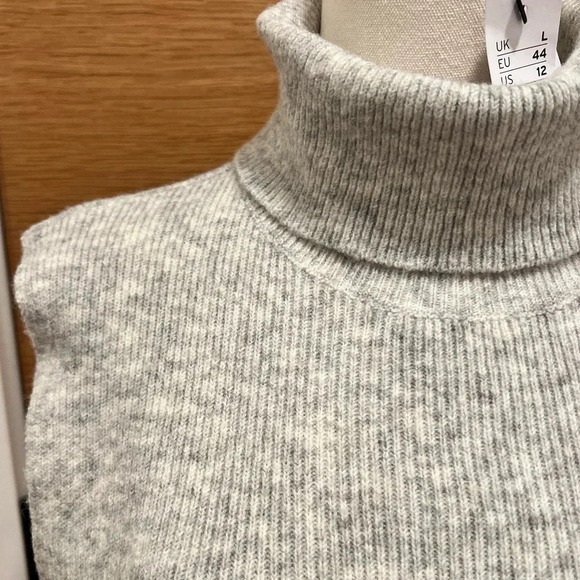 TOP SHOP | Midi dress | Grey Sleeveless Sweater | Size 12 | NWT - Picture 5 of 9